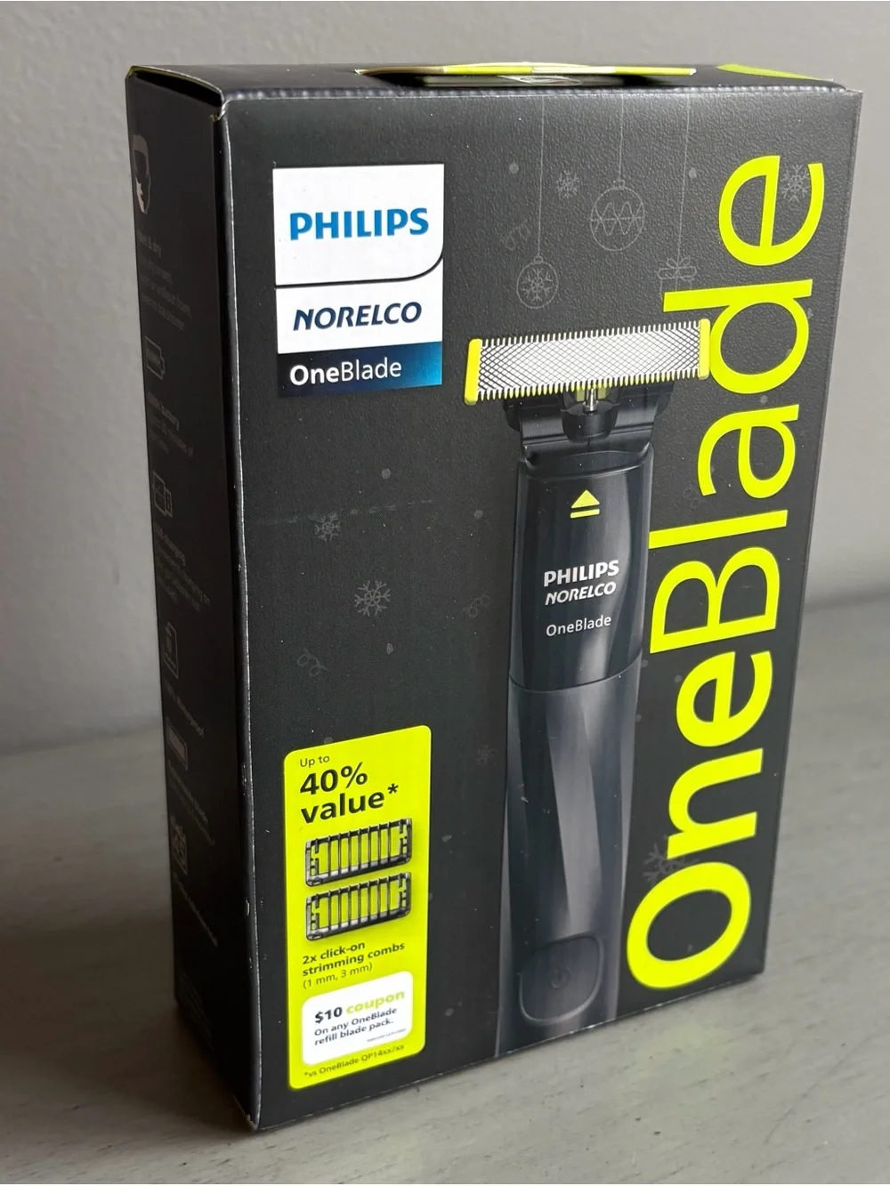 Philips Norelco OneBlade Razor- Trim, Edge & Shave - 1 Blade - 2 Combs Wet/Dry